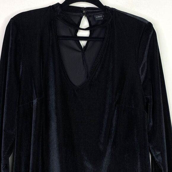 Lane Bryant Velour Velvet Fitted Mock-Neck Cutout Top Women's Size 14/16 - Picture 4 of 10